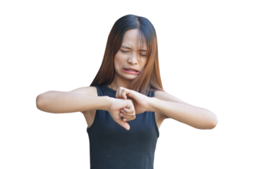 Embark on a visual journey into the world of itchy skin as a woman's hand unravels the nuances of discomfort. Witness the artistic dance between irritation and the pursuit of soothing relief.