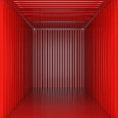 Empty cargo view from inside. 3D Rendering