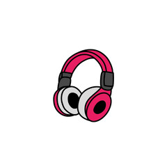 vector headset with white background for music poster icon, cute icon, design illustration