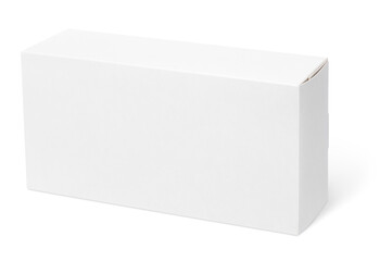 Blank white cardboard box isolated on white background with clipping path