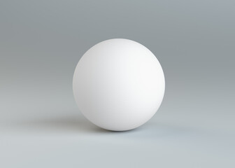 White empty sphere on gray background. Template for your content. 3d illustration