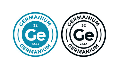 Germanium logo badge template. this is chemical element of periodic table symbol. Suitable for business, technology, molecule, atomic symbol 