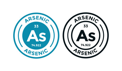 Arsenic logo badge template. this is chemical element of periodic table symbol. Suitable for business, technology, molecule, atomic symbol 