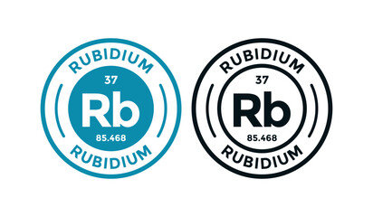 Rubidium logo badge template. this is chemical element of periodic table symbol. Suitable for business, technology, molecule, atomic symbol 