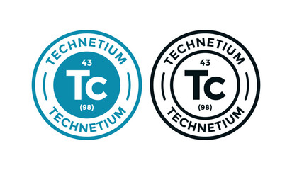 Technetium logo badge template. this is chemical element of periodic table symbol. Suitable for business, technology, molecule, atomic symbol 