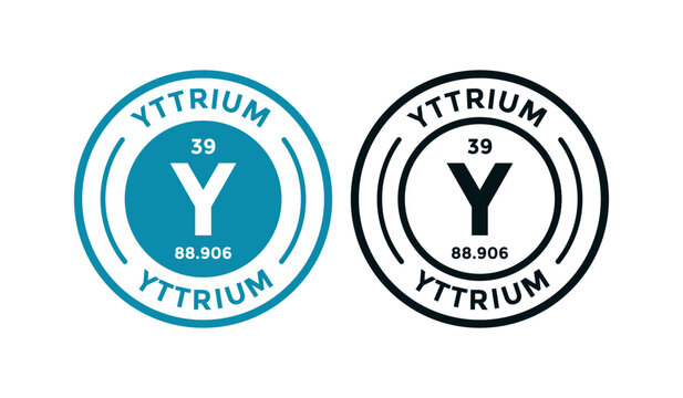 Yttrium logo badge template. this is chemical element of periodic table symbol. Suitable for business, technology, molecule, atomic symbol 