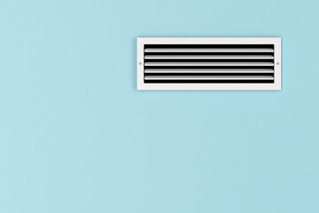 Air conditioning vent on the blue wall - obrazy, fototapety, plakaty