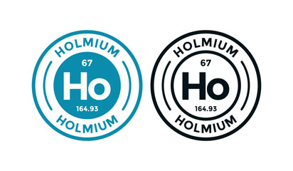 Holmium logo badge template. this is chemical element of periodic table symbol. Suitable for business, technology, molecule, atomic symbol 