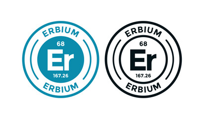  Erbium logo badge template. this is chemical element of periodic table symbol. Suitable for business, technology, molecule, atomic symbol 