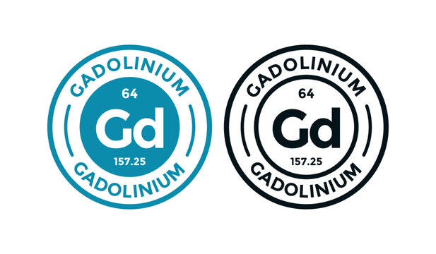 Gadolinium logo badge template. this is chemical element of periodic table symbol. Suitable for business, technology, molecule, atomic symbol 