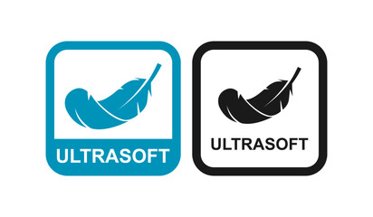 Ultra-soft with feather logo vector template. Suitable for product label