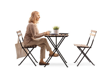 Woman enjoying a cup of coffee