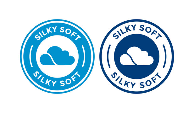 Silky soft with cloud logo badge template. Suitable for information and product label