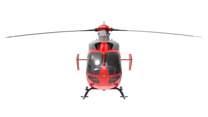 Blue helicopter isolated on the white background. 3d illustration