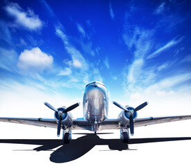 historic airplane against a blue sky