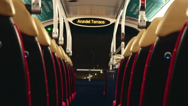 Bus Ride at Night Passenger View