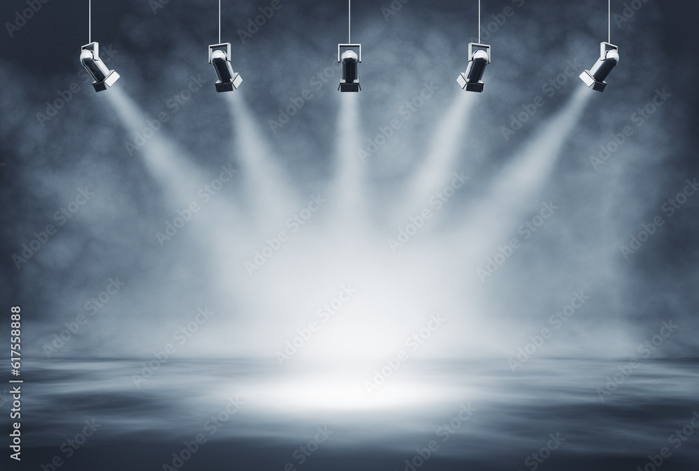 Poster 3d rendering of an studio background