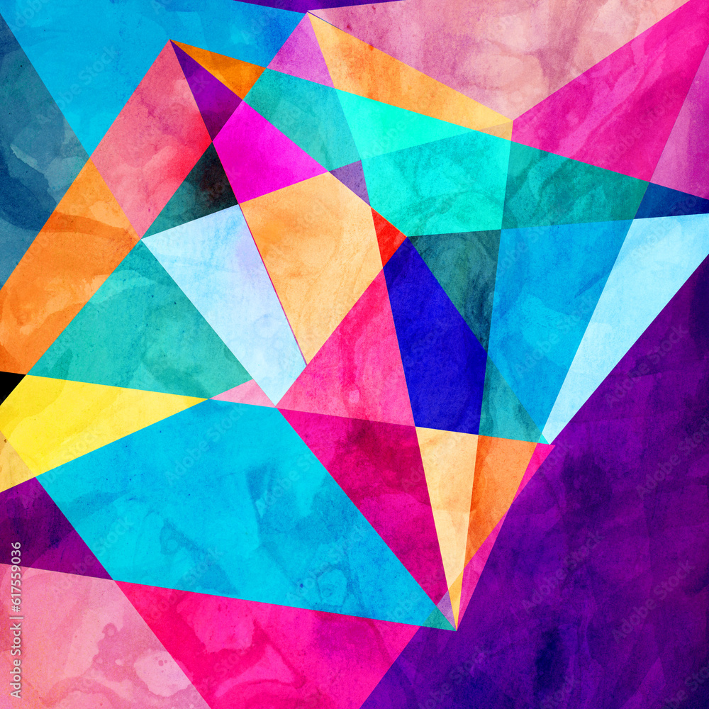 Poster abstract watercolor interesting graphic background with different elements