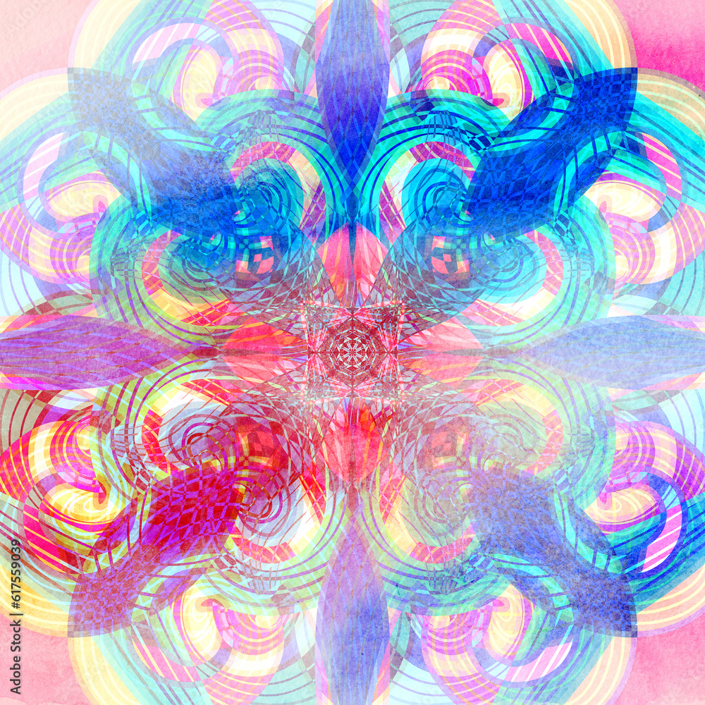 Poster abstract watercolor interesting graphic background with different elements