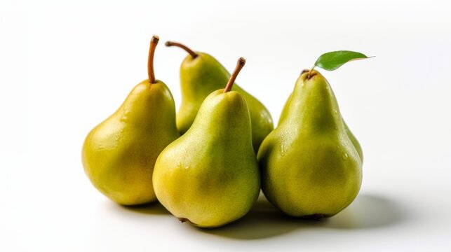 Pear on the white background. Created with Generative AI technology.