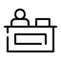 information desk line icon