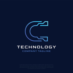 Vector letter C modern logo design template illustration