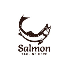 Fototapeta na wymiar Salmon fish logo template vector illustration