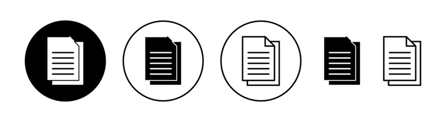 Document icon set for web and mobile app. Paper sign and symbol. File Icon