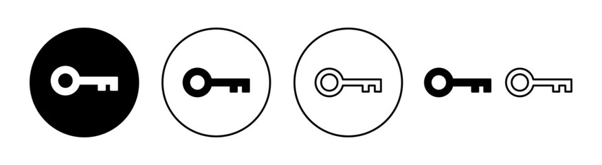 Key icon set for web and mobile app. Key sign and symbol.