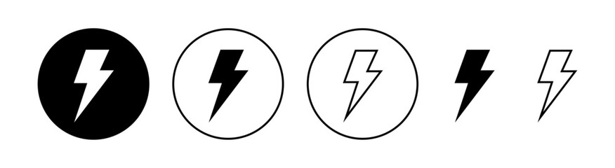 Lightning icon set for web and mobile app. electric sign and symbol. power icon. energy sign