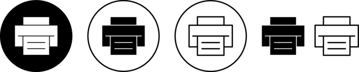 Print icon set for web and mobile app. printer sign and symbol