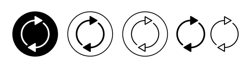 Refresh icon set for web and mobile app. Reload sign and symbol. Update icon.