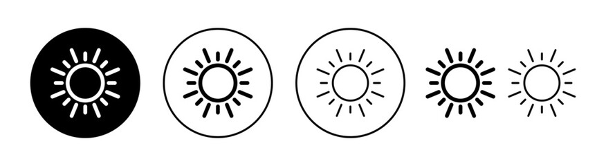 Sun icon set for web and mobile app. Brightness sign and symbol.