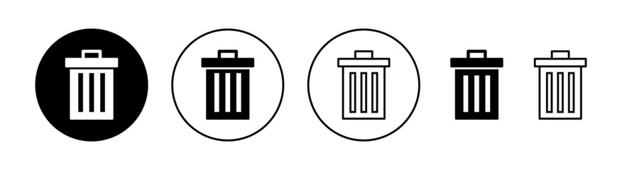 Trash icon set for web and mobile app. trash can icon. delete sign and symbol.
