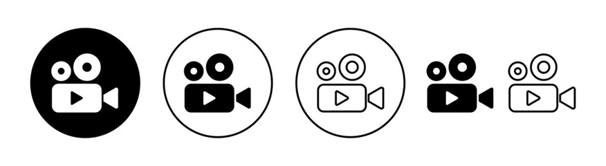 Video icon set for web and mobile app. video camera sign and symbol. movie sign. cinema