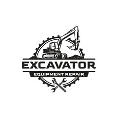 Vector excavator logo design template