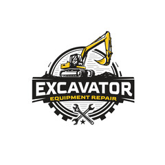 Vector excavator logo design template © Agung