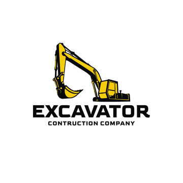 Vector excavator logo design template