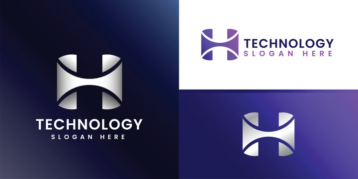 Modern letter h logo with minimalist concept