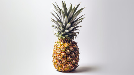 Pineapple on the white background. Created with Generative AI technology.