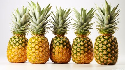Fototapeta premium Pineapple on the white background. Created with Generative AI technology.