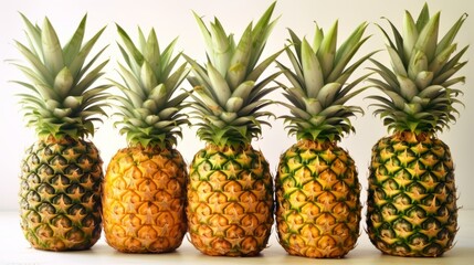 Pineapple on the white background. Created with Generative AI technology.
