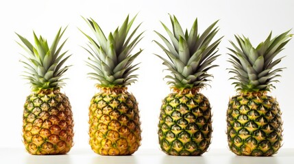Fototapeta premium Pineapple on the white background. Created with Generative AI technology.