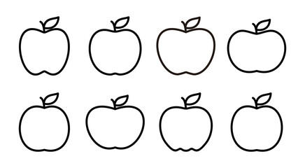 Apple icon set illustration. Apple sign and symbols for web design.