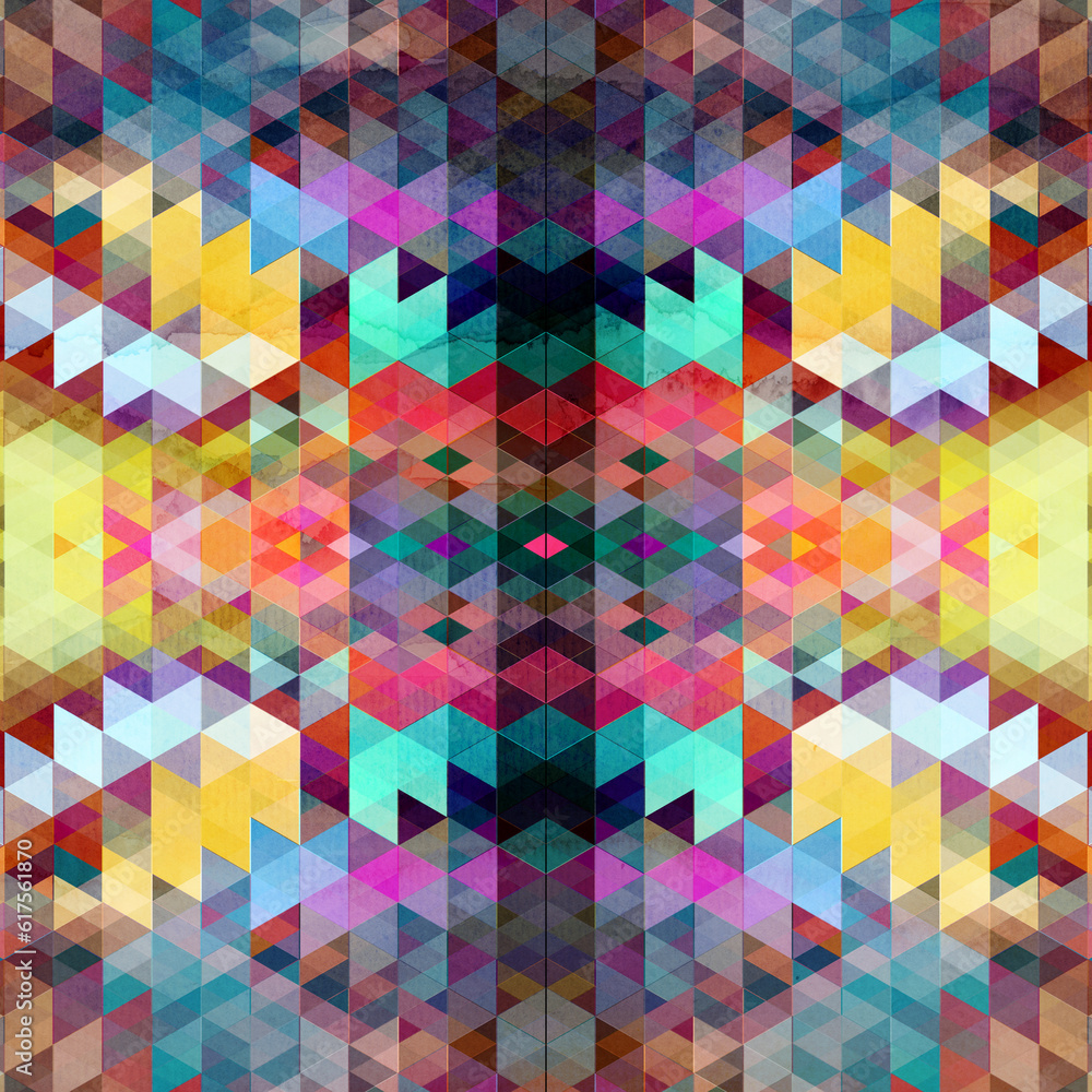 Poster Graphic geometric watercolor background with abstract polygons for design