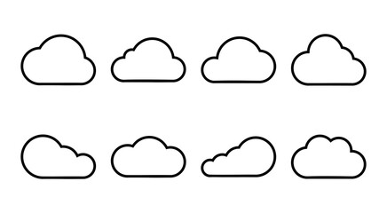 Cloud icon set illustration. cloud sign and symbol