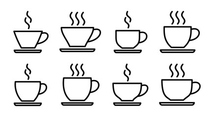 coffee cup icon set illustration. cup a coffee sign and symbol