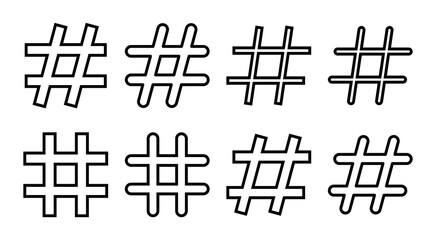 Hashtag icon set illustration. hashtag sign and symbol