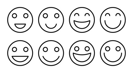 smile icon set illustration. smile emoticon icon. feedback sign and symbol