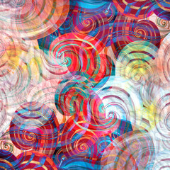 Fototapeta na wymiar Abstract bright colorful background with different wavy elements